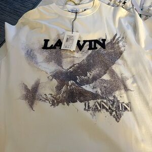 Lanvin Cream Tee with Eagle Graphic